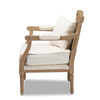 Baxton Studio Clemence Ivory Upholstered Whitewashed Wood Armchair 158-8849